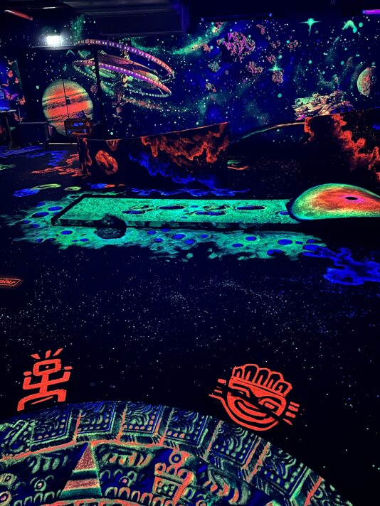 3d Neongolf als Gruppenaktivität in München